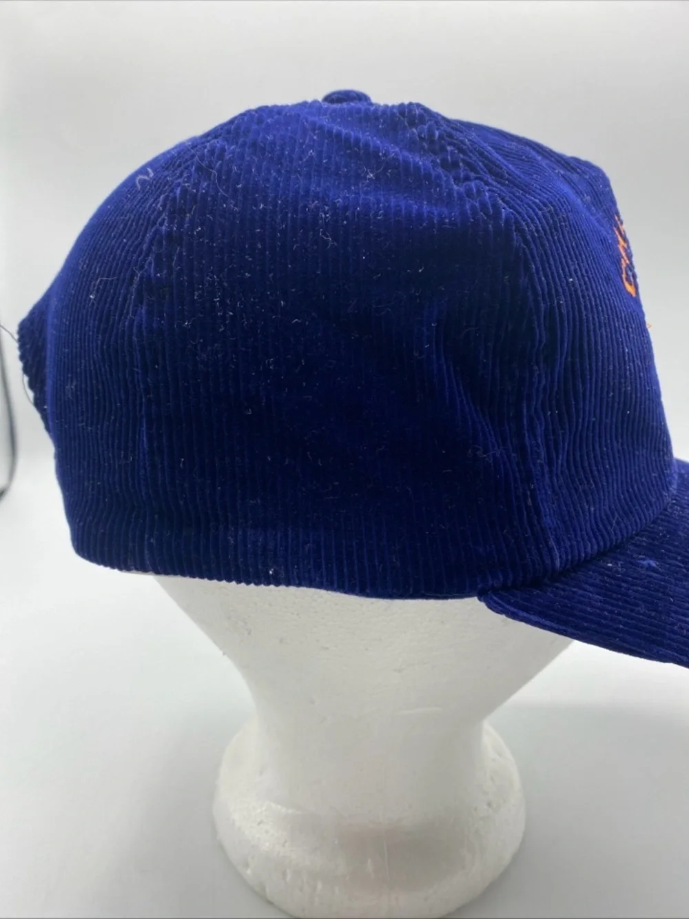 VINTAGE Chicago Bears Hat Cap Snapback Blue Corduroy NFL Football Shell Adult